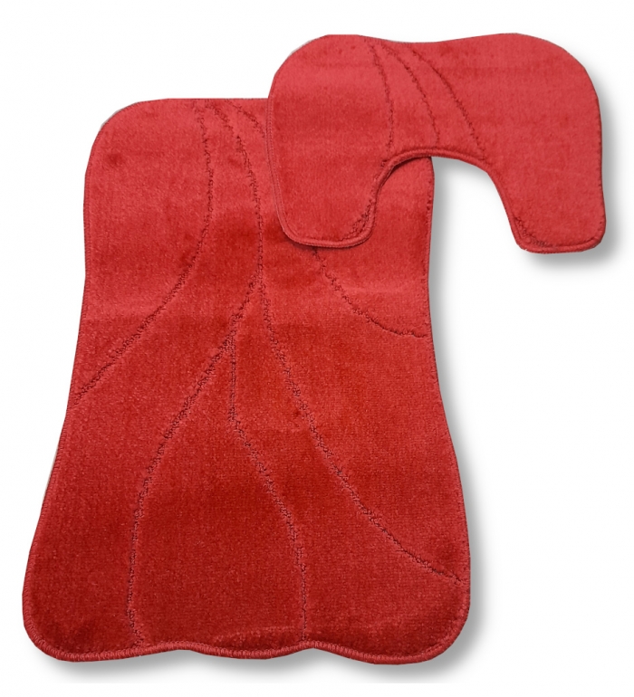 Egyszínű terrakotta <br/>2 részes fürdőszoba szőnyeg szett